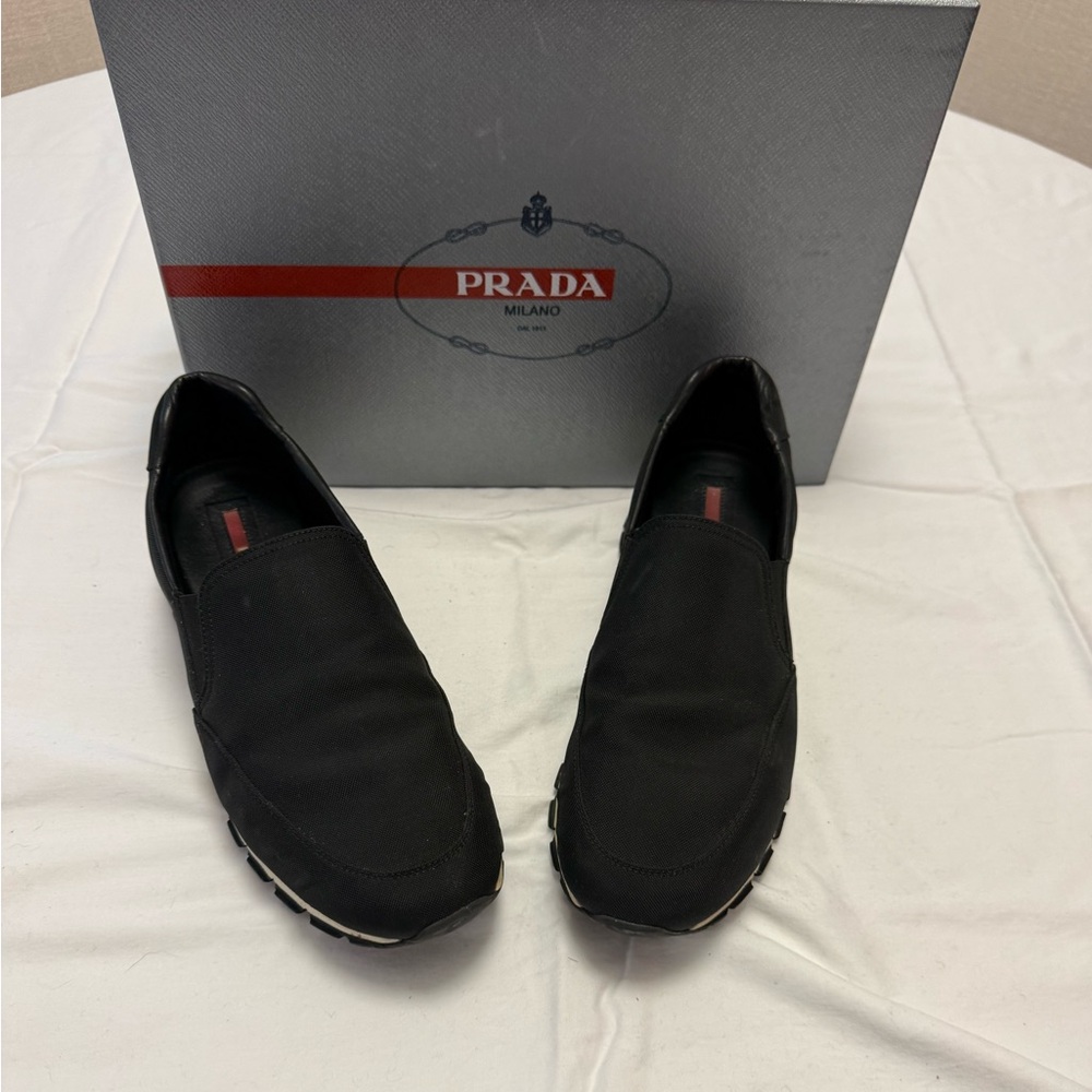 Prada Men's Black Nylon Loafers
